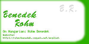 benedek rohm business card